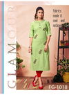Light Green Fancy Look FG Krisha Vol-8 Festive Wear Pure Khadi Cotton Hand Work Kurtis 1018